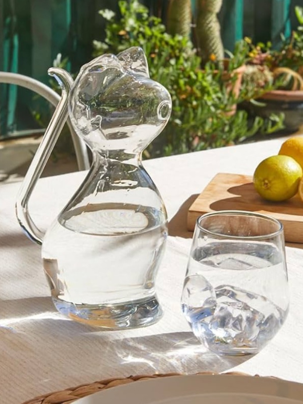 😸Balvi Gifts S.L. Meow Water Jug Clear Glass CAT new in box 💦💧